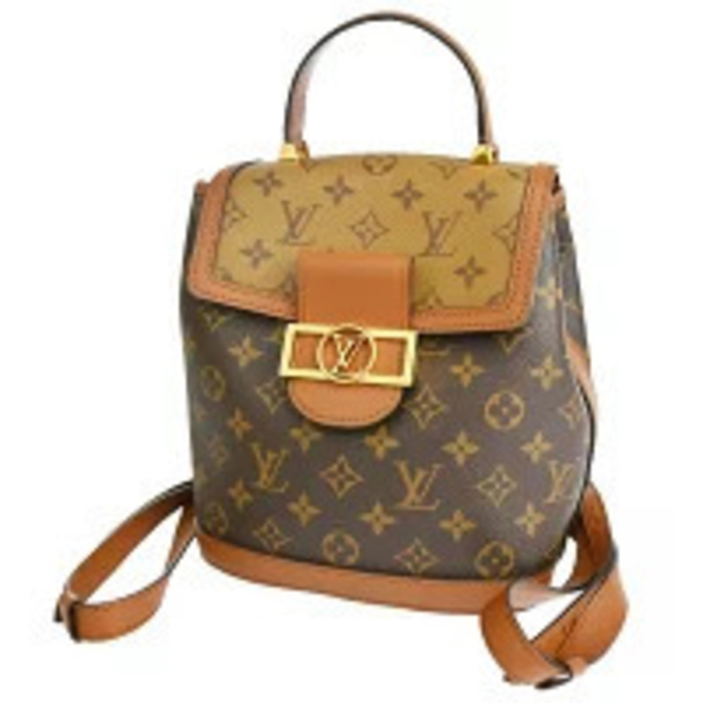 Louis Vuitton LV Dauphine Backpack Bag Monogram Reverse Leather Brown